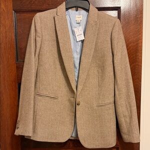 J. Crew Women's Herringbone Tan Blazerl